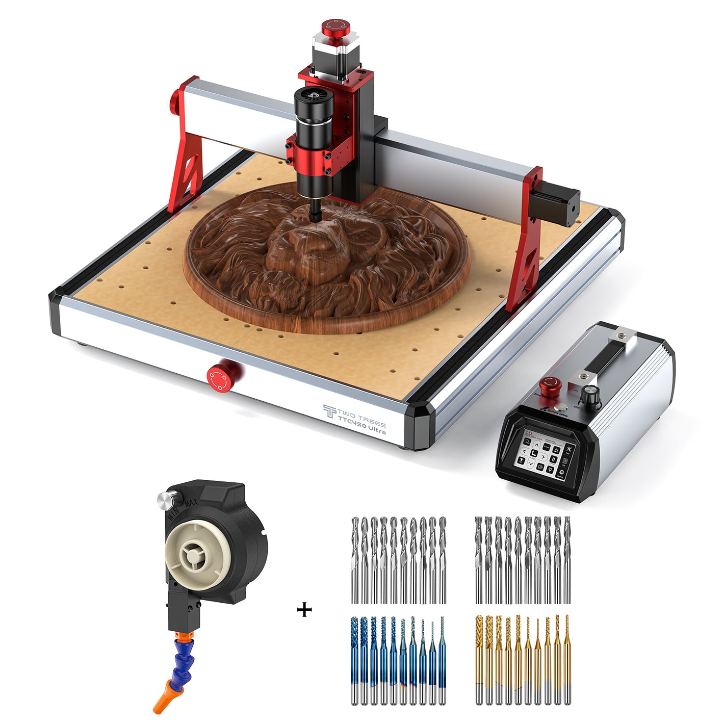 Twotrees TTC450 Ultra CNC Router Machine + Cooling Kit + End Mills