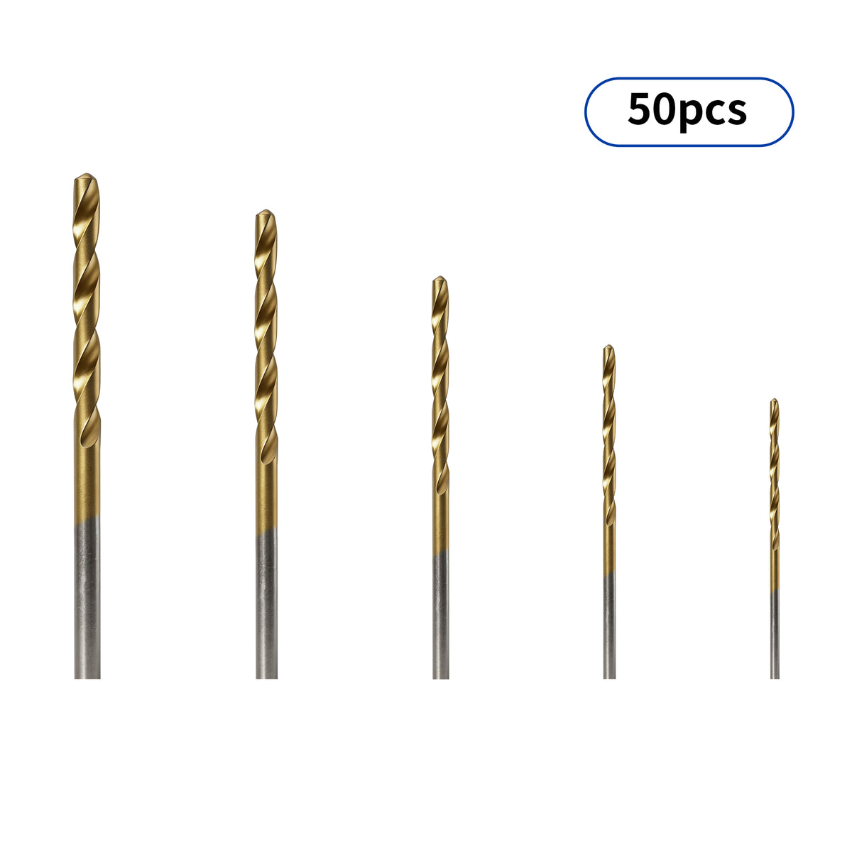 Twotrees TiN Coated High Speed Steel Twist Drill Set 50PCS