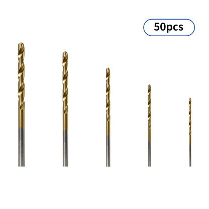 Twotrees TiN Coated High Speed Steel Twist Drill Set 50PCS